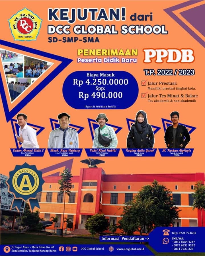 Hai Kak!!!, Penerimaan Peserta Didik Baru (PPDB) DCC Global School Tahun Pelajaran 2022/2023 Masih dibuka lo.