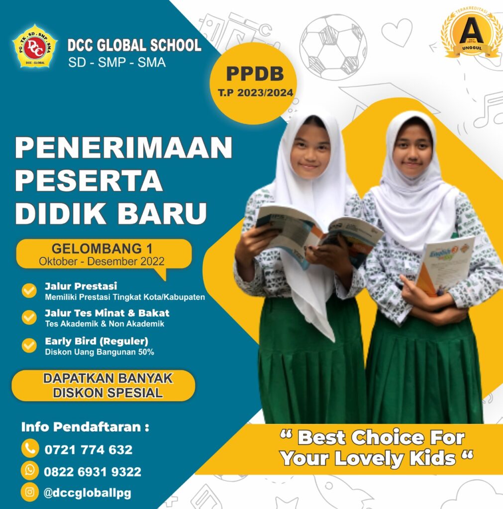 Telah Dibuka Penerimaan Peserta Didik Baru DCC Global School Jenjang SD – SMP – SMA Tahun Pelajaran 2023-2024